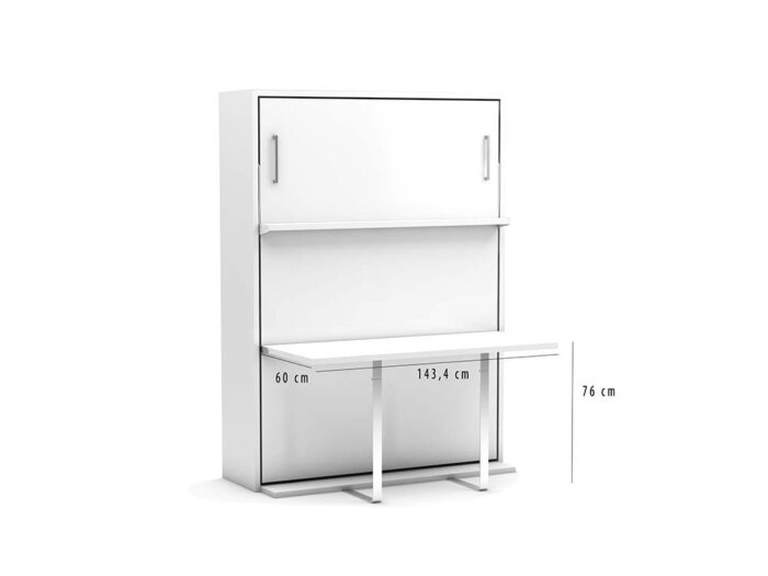 Opklapbed maat 140 x 190, verticaal, kleur wit - Afbeelding 10