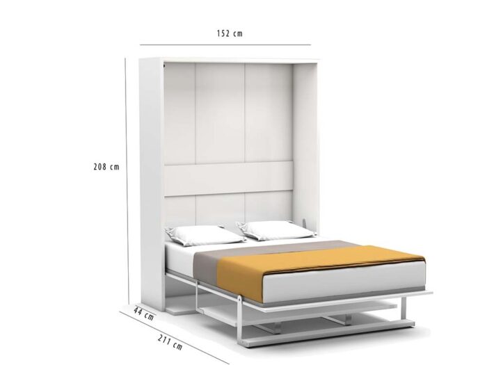 Opklapbed maat 140 x 190, verticaal, kleur wit - Afbeelding 9