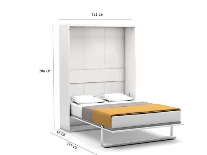 Opklapbed maat 140 x 190, verticaal, kleur wit - Afbeelding 4