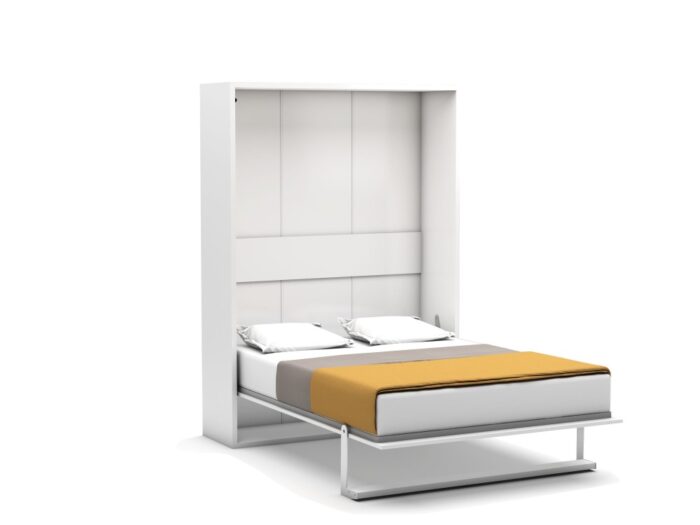 Opklapbed maat 140 x 190, verticaal, kleur wit